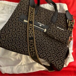 Michael Kors Black and Gold Tote Bag